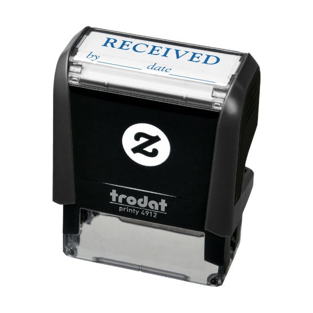 RECEIVED Name and Date Black Blue Ink Business Self-inking Stamp (Product)