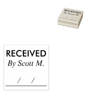 Received Personalised Name Rubber Stamp