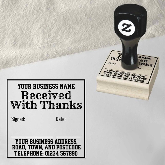 Received With Thanks with Name, Address. Receipt Rubber Stamp (Creator Uploaded)