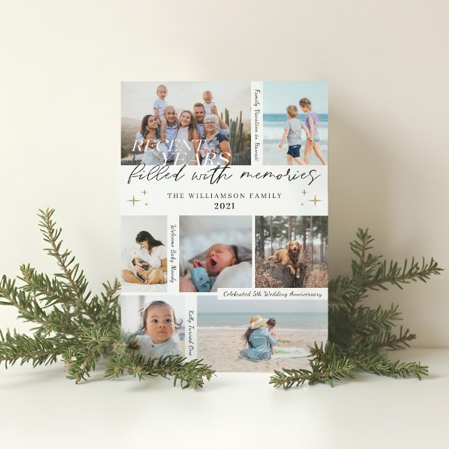 Recent Years Filled with Memories Photo Collage Holiday Card (Recent Years Filled with Memories Photo Collage Holiday Card)