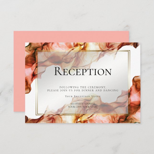 RECEPTION | Abstract Watercolor Autumn Colours 6 Invitation (Front/Back)
