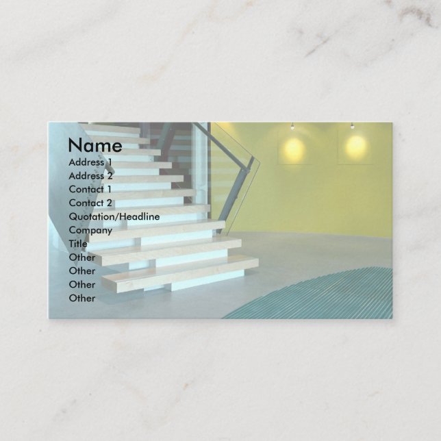 Reception area and staircase for Business Design S Enclosure Card (Front)