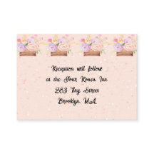 Reception Card for Peach Rustic Wedding & Flowers