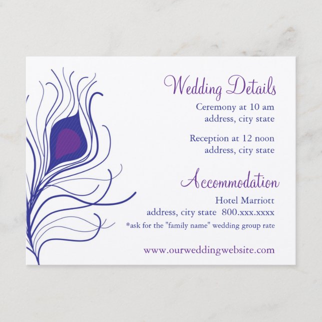 Reception details card (Front)