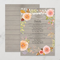 Reception Details Rustic Twinkle Light Floral Wood