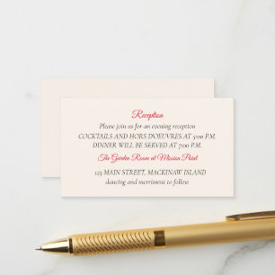 Reception Enclosure Card