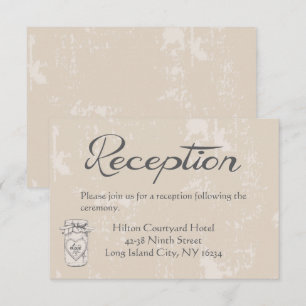 Reception Mason Jar Hearts Tan Country Wedding Invitation