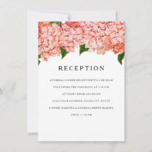 Reception MODERN Wide Stripe Vintage Hydrangea Invitation