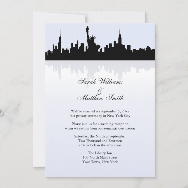 Reception Only New York Skyline Wedding Invitation (Front)