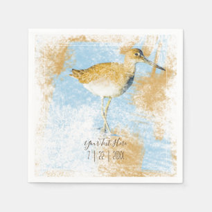 Reception Personalised Shorebird Beach Themed Napkin