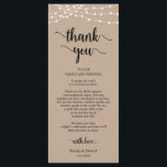 Reception Place Setting Thank You, Kraft Cards<br><div class="desc">This is the Modern beautiful Rustic, in Farm Kraft, String lights, Black font, Place Setting Thank You Cards. Share the love and show your appreciation to your guests, when they sit down at their seat and read this personalised charming thank you place setting card. It's a wonderful way to kick...</div>