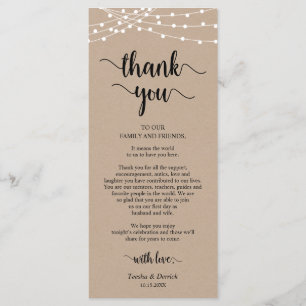 Reception Place Setting Thank You, Kraft Cards