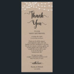 Reception Place Setting Thank You, Kraft Cards<br><div class="desc">This is the Modern beautiful Rustic, in Farm Kraft, String lights, Black font, Place Setting Thank You Cards. Share the love and show your appreciation to your guests, when they sit down at their seat and read this personalised charming thank you place setting card. It's a wonderful way to kick...</div>