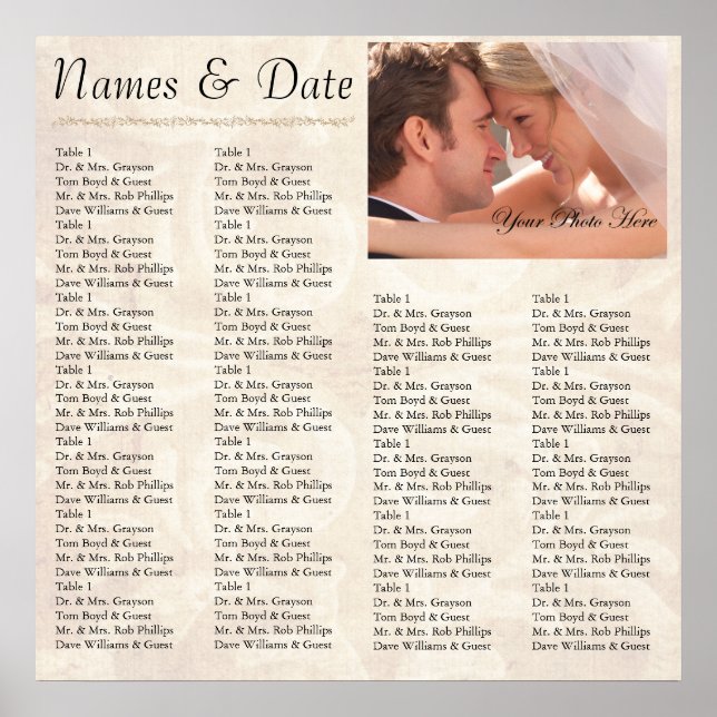 Reception Seating Chart (Front)