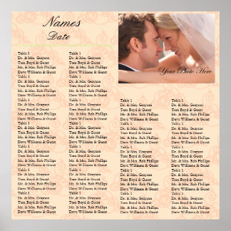 Reception Seating Chart Coral