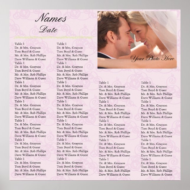 Reception Seating Chart Lilac (Front)