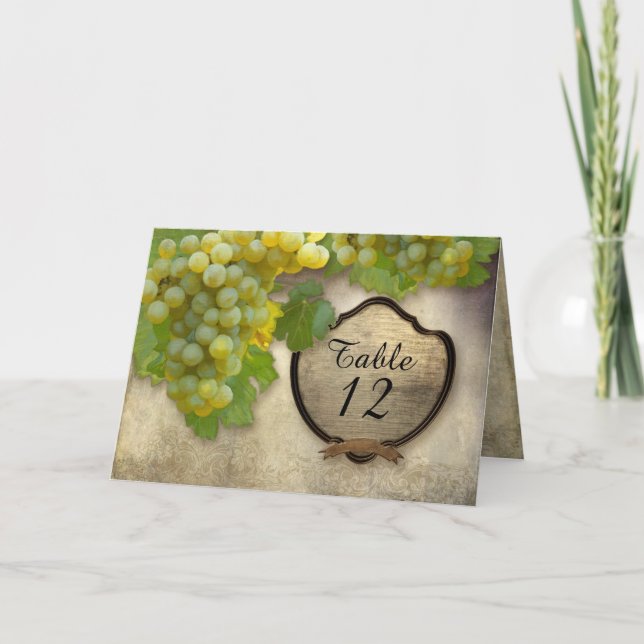 Reception Table Number Customise Wine Vineyard Art (Front)