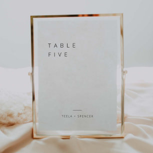 Reception Table Number Minimalist Decor Card T102