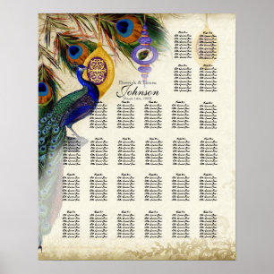 Reception Table Seating Chart, Christmas Peacock Poster