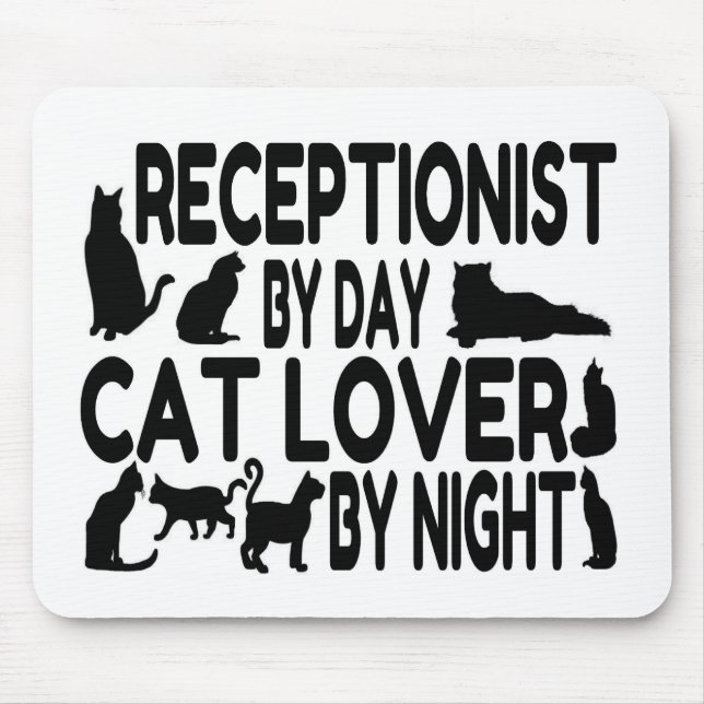 Receptionist Cat Lover Mouse Pad (Front)
