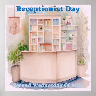 Receptionist Day May AI Art Poster 