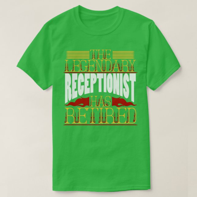 Receptionist Pension Retirement T-Shirt (Design Front)
