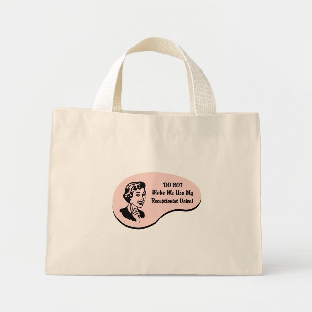 Receptionist Voice Mini Tote Bag (Front)
