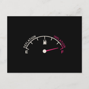Recession Deflation Fuel gauge Postcard