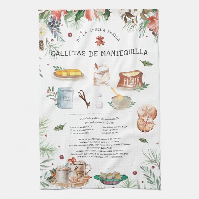 Receta de galletas de Mantequilla Tea Towel (Vertical)