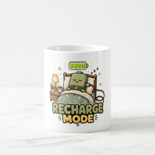 Recharge Mode Sleepy Battery Cosy Minimalist Coffee Mug