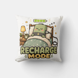 Recharge Mode Sleepy Battery Cosy Minimalist Cushion