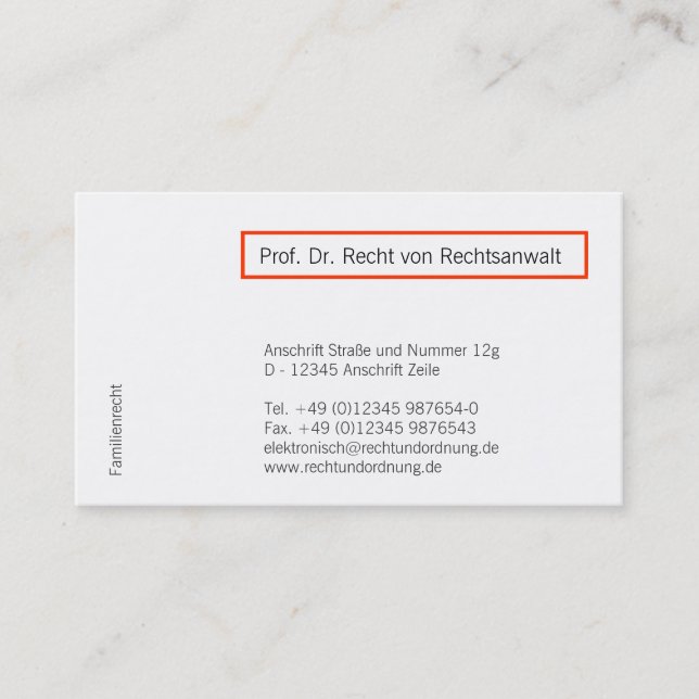 Rechtsanwalt Karten Business Card (Front)