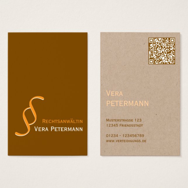 Rechtsanwalt orange weiß  (Front & Back)