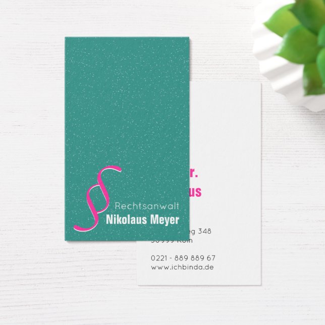Rechtsanwalt Visitenkarten Mint Weiss (Desk)
