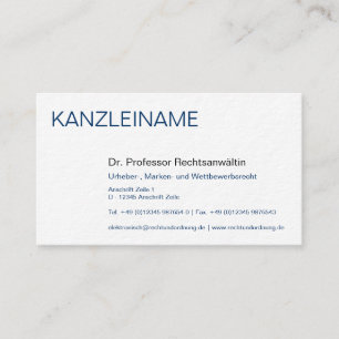 Rechtsanwälte Visitenkarte Business Card