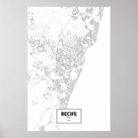 Recife, Brazil (black on white)