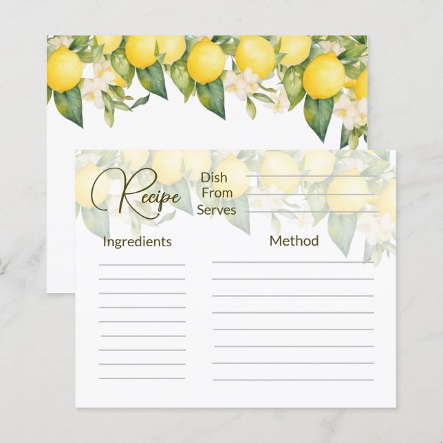 Recipe  (Front/Back)