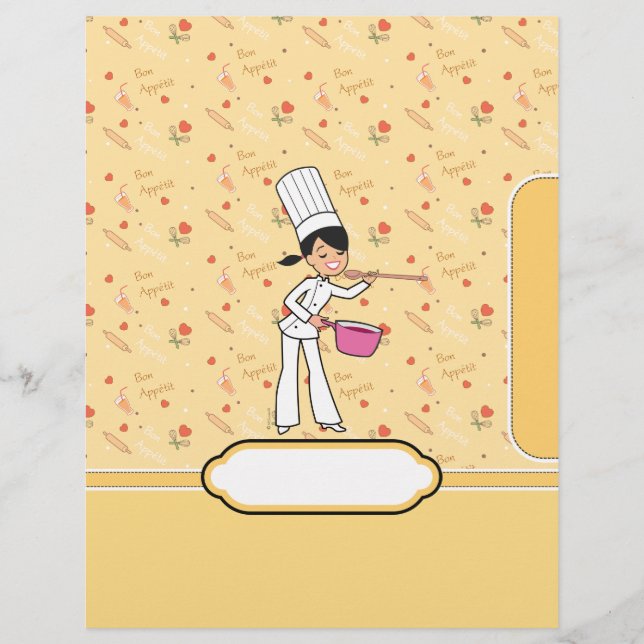 Recipe Binder Chapter Divider with Kitchen Art (Front)