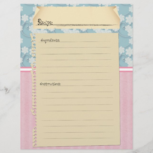 Recipe Binder Inserts (Front)