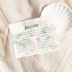 Recipe Blush Pink Garden Floral Bridal Shower Enclosure Card
