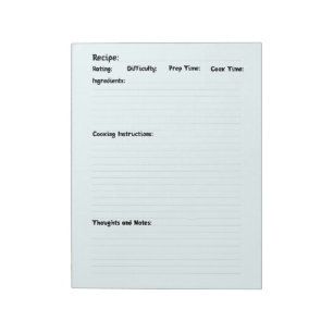 Recipe Book for Your Family made by You Notepad