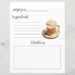 Recipe Book Page for Hot Coffee Recipes