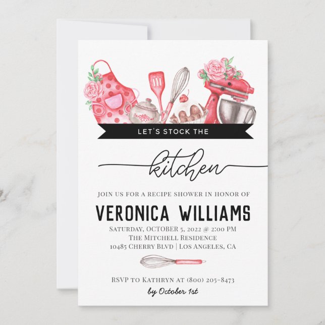 Recipe Bridal Shower Invitation (Front)