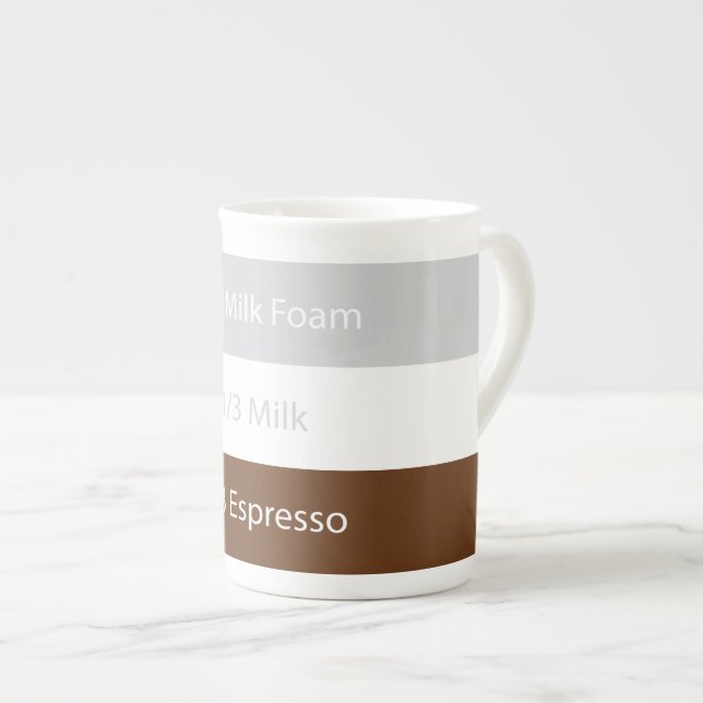 Recipe cappuccino Coffee | Text design Bone China Mug (Front Right)
