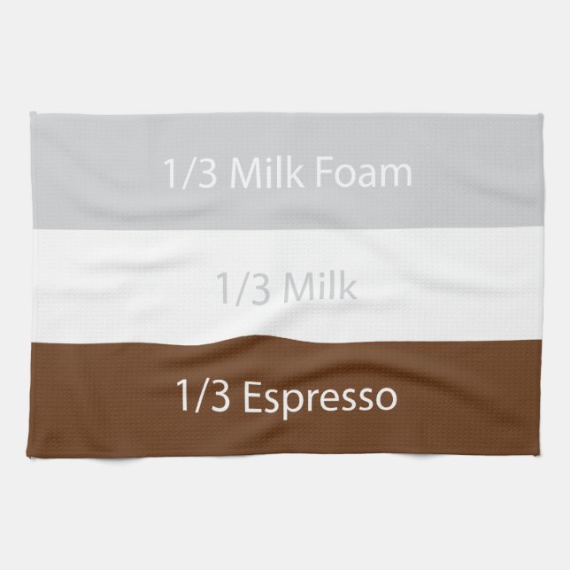 Recipe cappuccino Coffee | Text design Tea Towel (Horizontal)