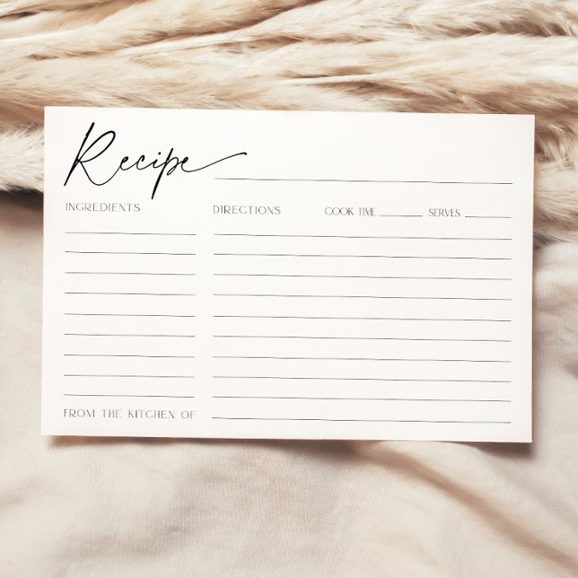 Recipe card for the bride minimal Bridal Shower (Creator Uploaded)