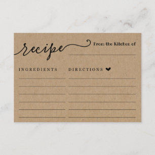 Recipe Card on Rustic Kraft Background