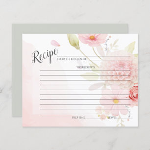 RECIPE CARD Pastel Pink Floral Spray