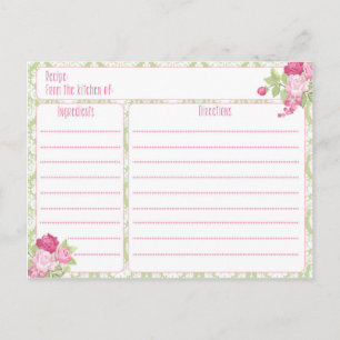 Recipe Card Shabby Chic