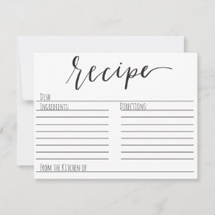 recipe card simple